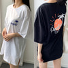 55-120 빅사이즈 여성 루즈핏 오버핏 여름 레터링 프린팅 반팔 박스 티셔츠