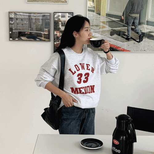 55-110사이즈 빅사이즈 여성 루즈핏 겨울 기모 프린팅 면 라운드 맨투맨 티셔츠