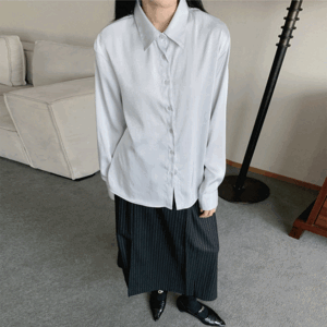 55-100사이즈 빅사이즈 여성 루즈핏 가을 겨울 끈 리본 카라 실크 긴팔 셔츠