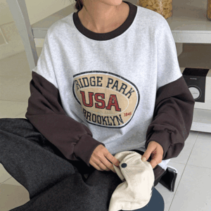 66-120사이즈 빅사이즈 여성 루즈핏 캐주얼 나염 프린팅 면 트임 긴팔 맨투맨 티셔츠