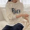 66-120사이즈 빅사이즈 여성 루즈핏 캐주얼 프린팅 나염 레이어드 트임 후드 티셔츠
